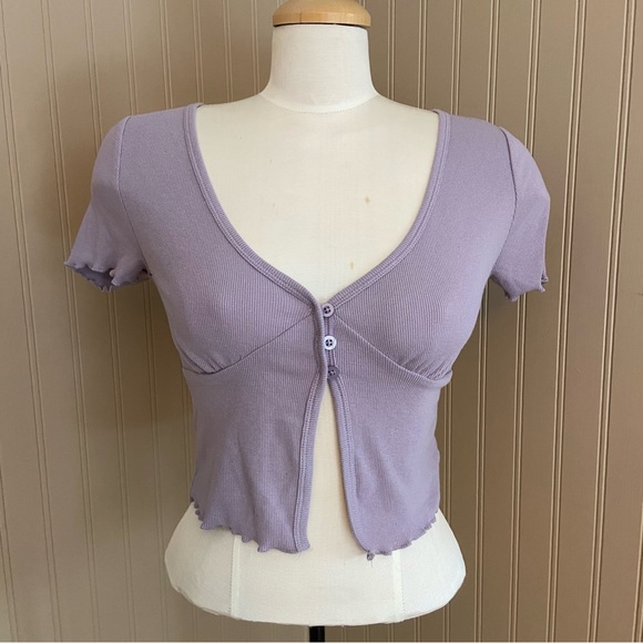 Aeropostale Tops - Aeropostale NWT Super Soft Purple Crop Top T-shirt Women’s Size Medium